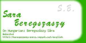 sara beregszaszy business card