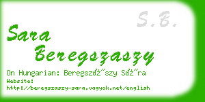 sara beregszaszy business card